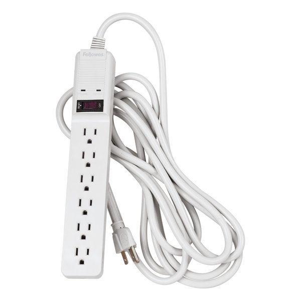 Fellowes Surge Protector, 6 Outlet, 15ft, Platinum 99036